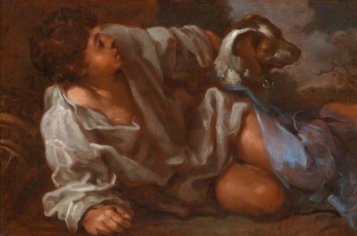 Boy with Dog by Bernhard Keil